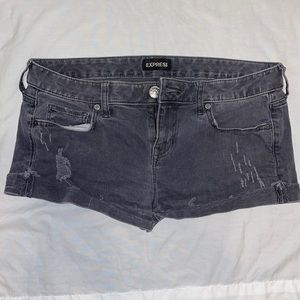 Size 8 Distressed Express Black Jean Shorts